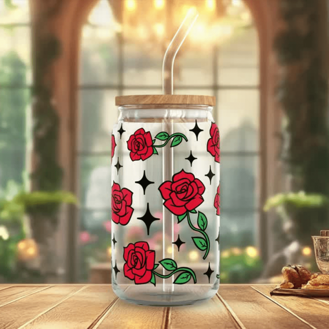 Canette Rose Eternelle inspirée de la Belle et le Bête